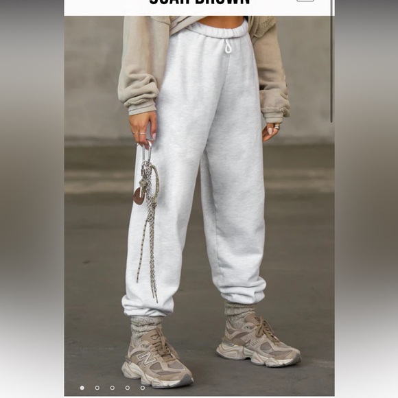 Joah Brown Pants - JOAH BROWN OVERSIZED JOGGER PEARL GREY FRENCH TERRY. Size S NWT